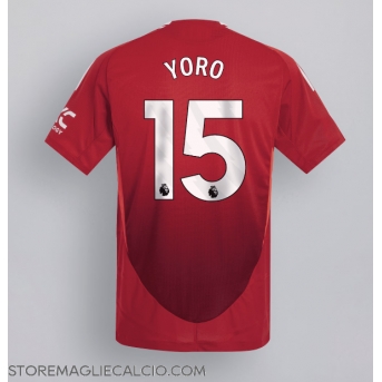 Manchester United Leny Yoro #15 Maglia Gara Casa Repliche 2024-25 Maniche Corte